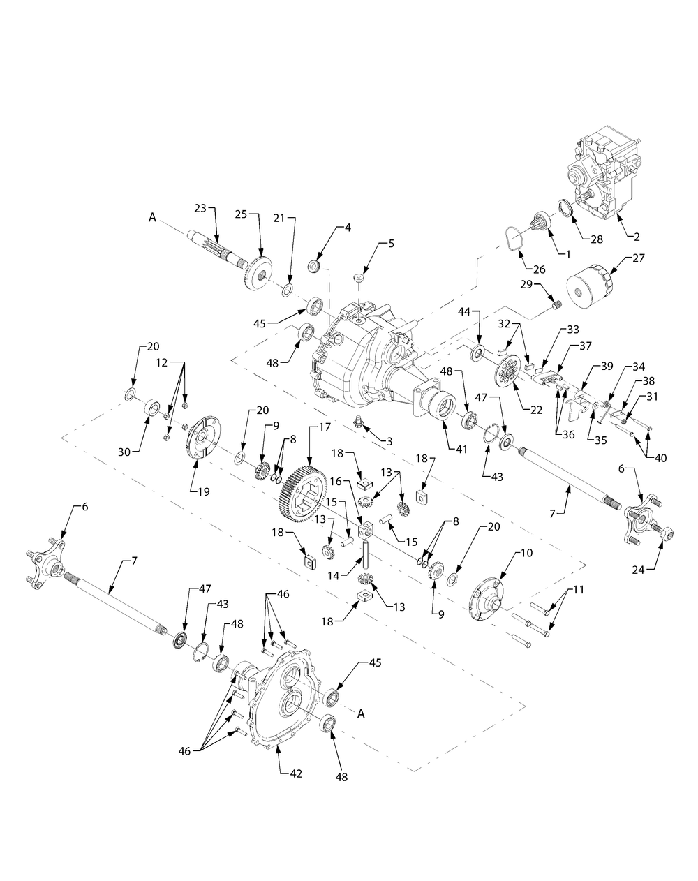 Transmission - Differential 2009 And After Diagram and Parts List for GT3100 14A671010-14B671710 Cub Cadet Lawn Tractor